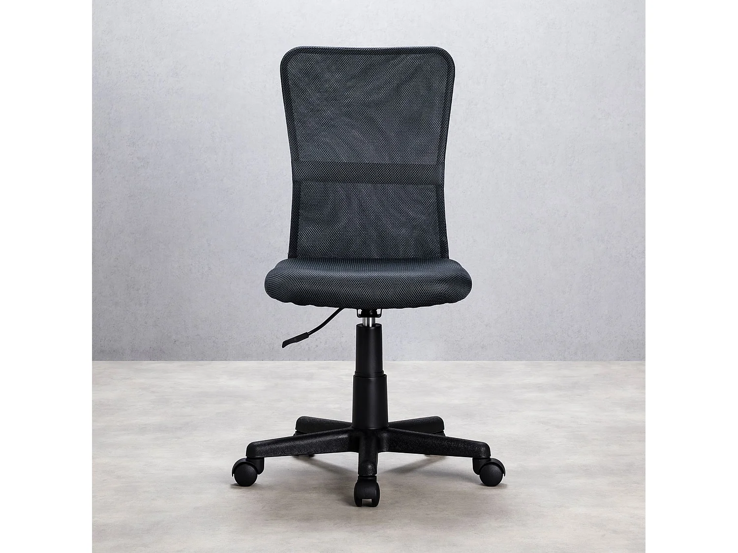 Chaise de bureau TODI gris assise pivotante et réglable en hauteur 99 cm, roulettes adaptées à la moquette