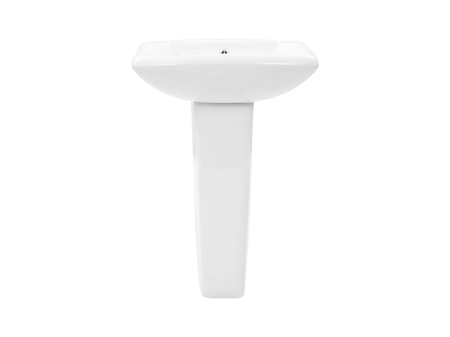 Lavabo autoportant-Lavabo salle de bain-Vasque à poser avec socle Céramique Blanc 580x470x200 mm