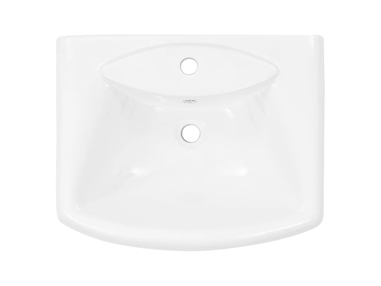 Lavabo autoportant-Lavabo salle de bain-Vasque à poser avec socle Céramique Blanc 580x470x200 mm
