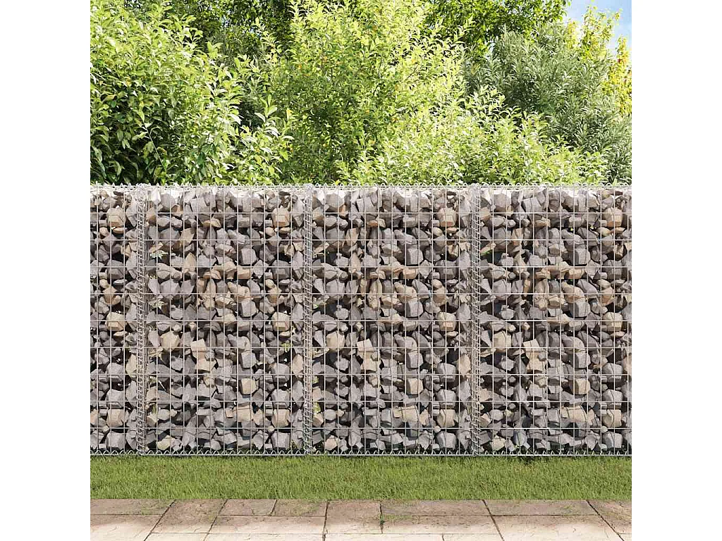 Mur en gabion-Panier de gabion avec couvercles Acier galvanisé 60x50x100 cm