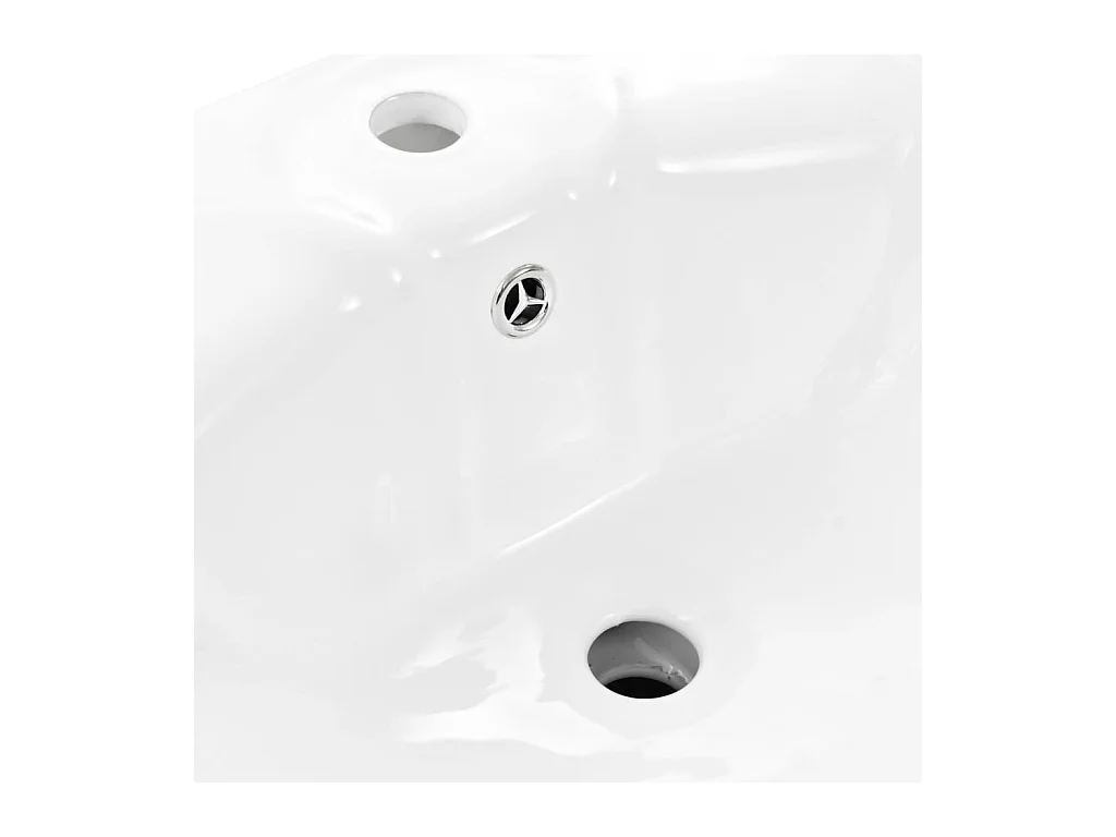 Lavabo autoportant-Lavabo salle de bain-Vasque à poser avec socle Céramique Blanc 580x510x200 mm