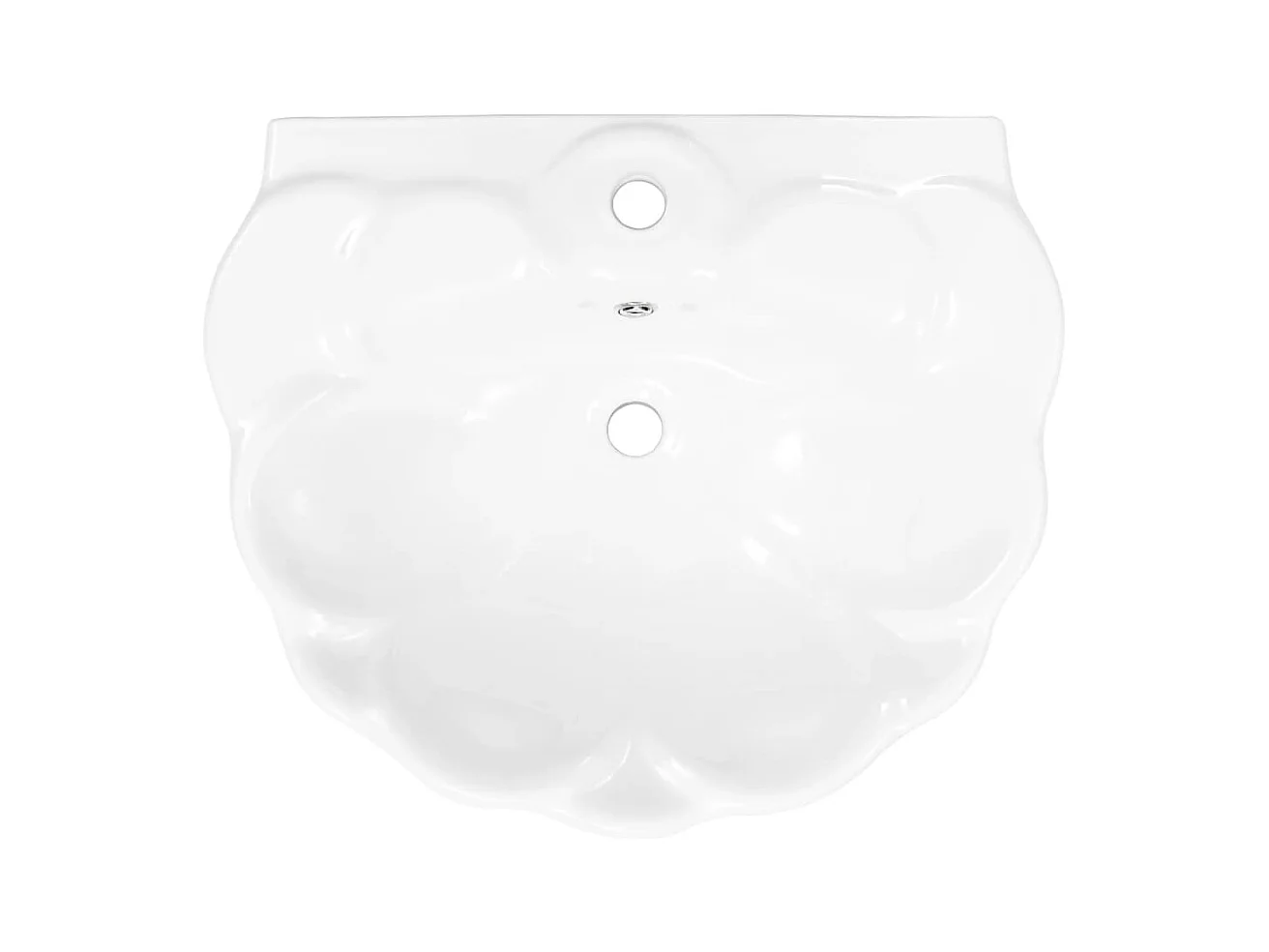 Lavabo autoportant-Lavabo salle de bain-Vasque à poser avec socle Céramique Blanc 580x510x200 mm