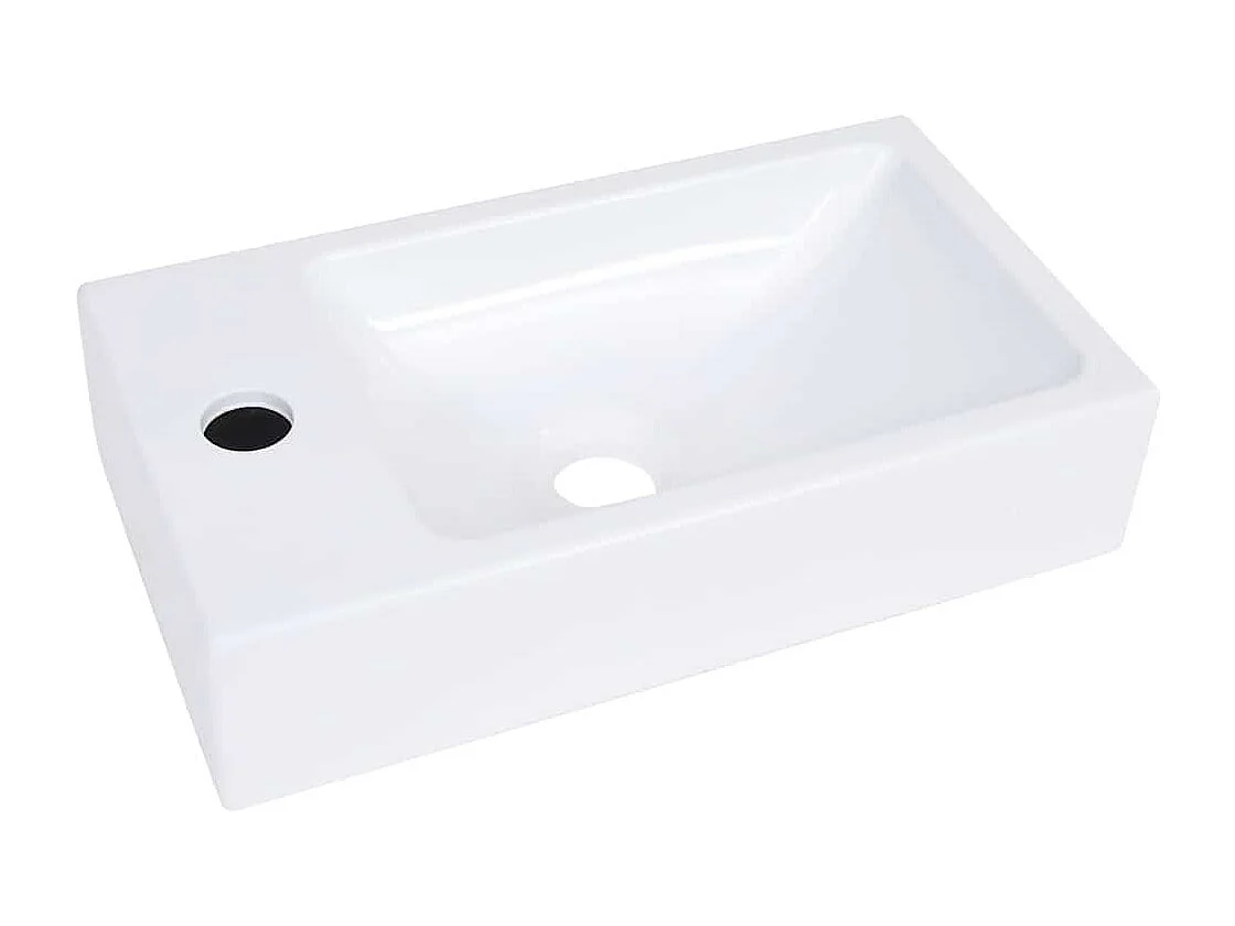 Lavabo salle de bain-Vasque à poser 400x220x90 mm SMC Blanc