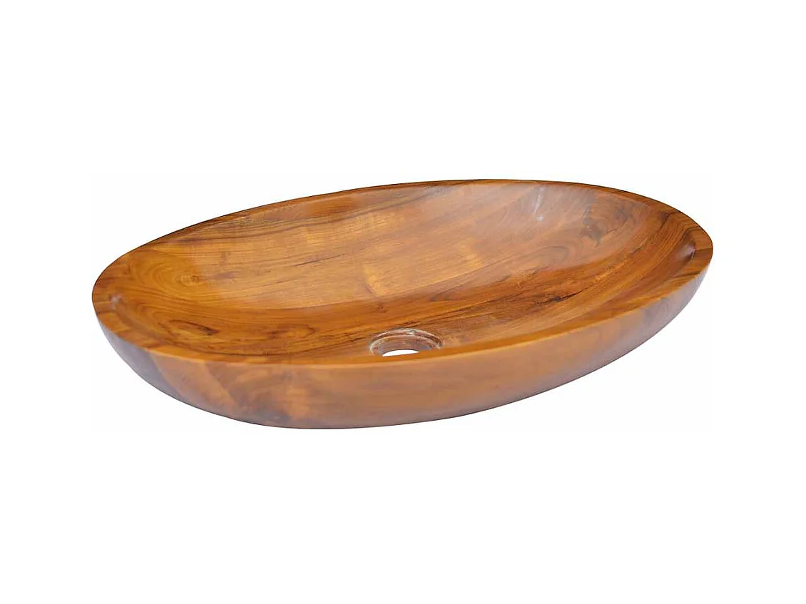 Vasque à poser-Lavabo Bois de teck massif 60x40x10 cm