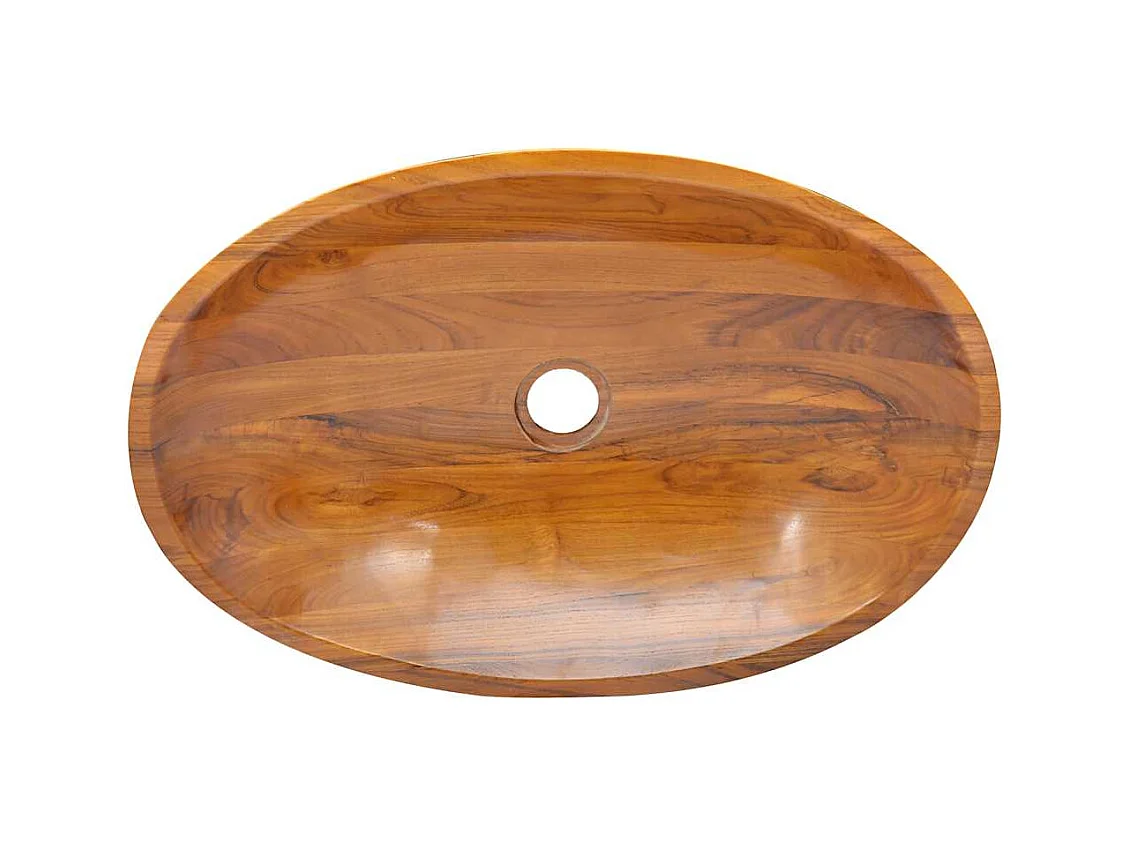 Vasque à poser-Lavabo Bois de teck massif 60x40x10 cm