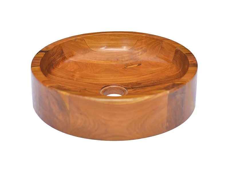 Vasque à poser-Lavabo Bois de teck massif Φ40x10 cm
