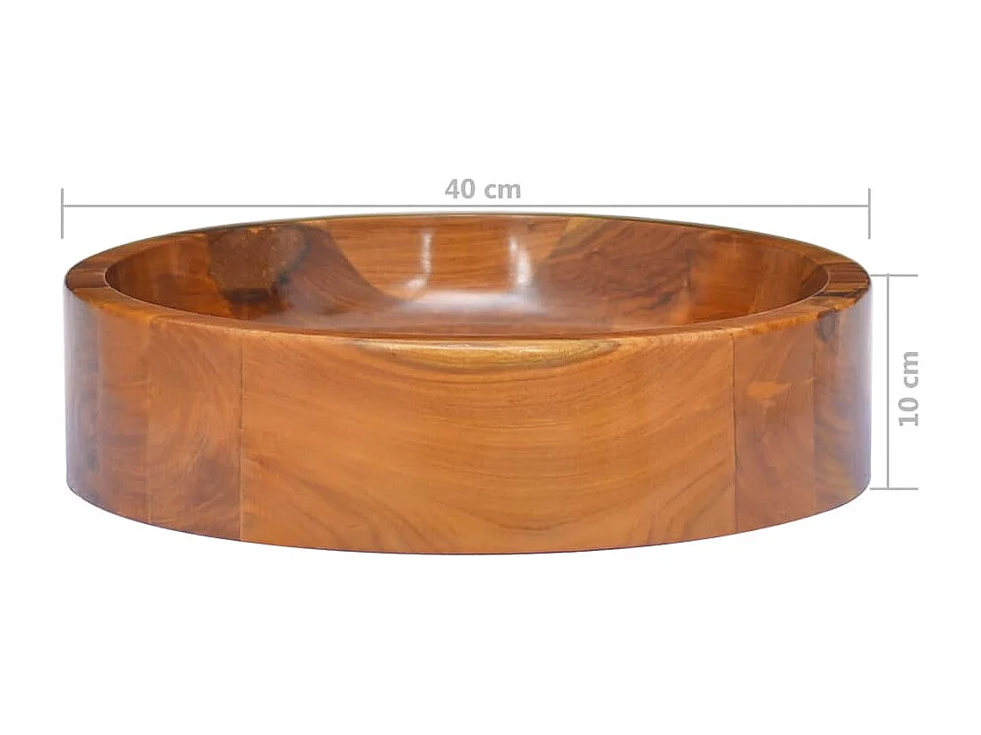 Vasque à poser-Lavabo Bois de teck massif Φ40x10 cm