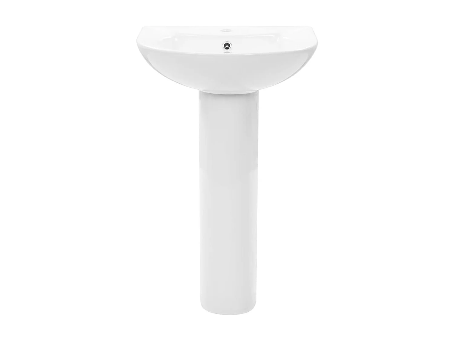 Lavabo autoportant-Lavabo salle de bain-Vasque à poser avec socle Céramique Blanc 520x440x190 mm