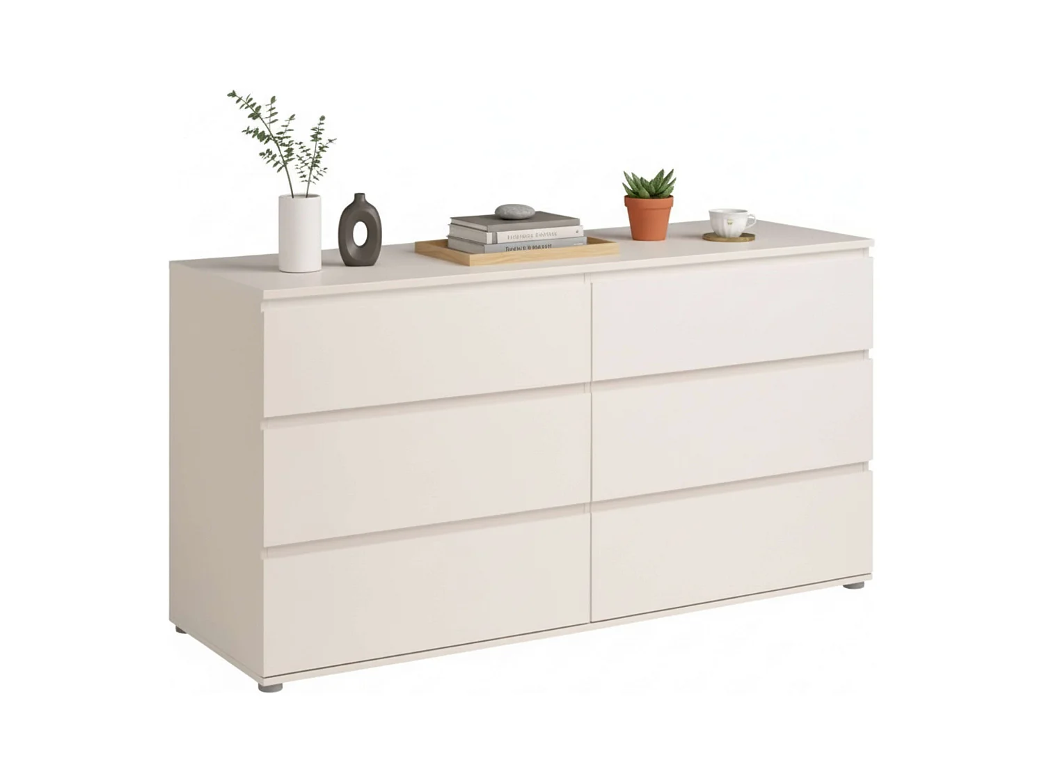 Cómoda Sven 6 cajones blanco 151x82x50 cm melamina dormitorio