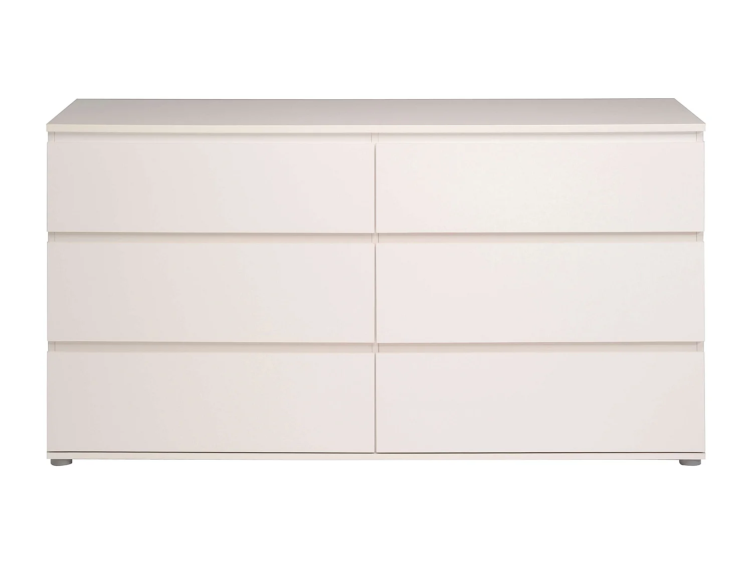 Cômoda Sven com 6 gavetas, branca, 151x82x50 cm, melamina, quarto