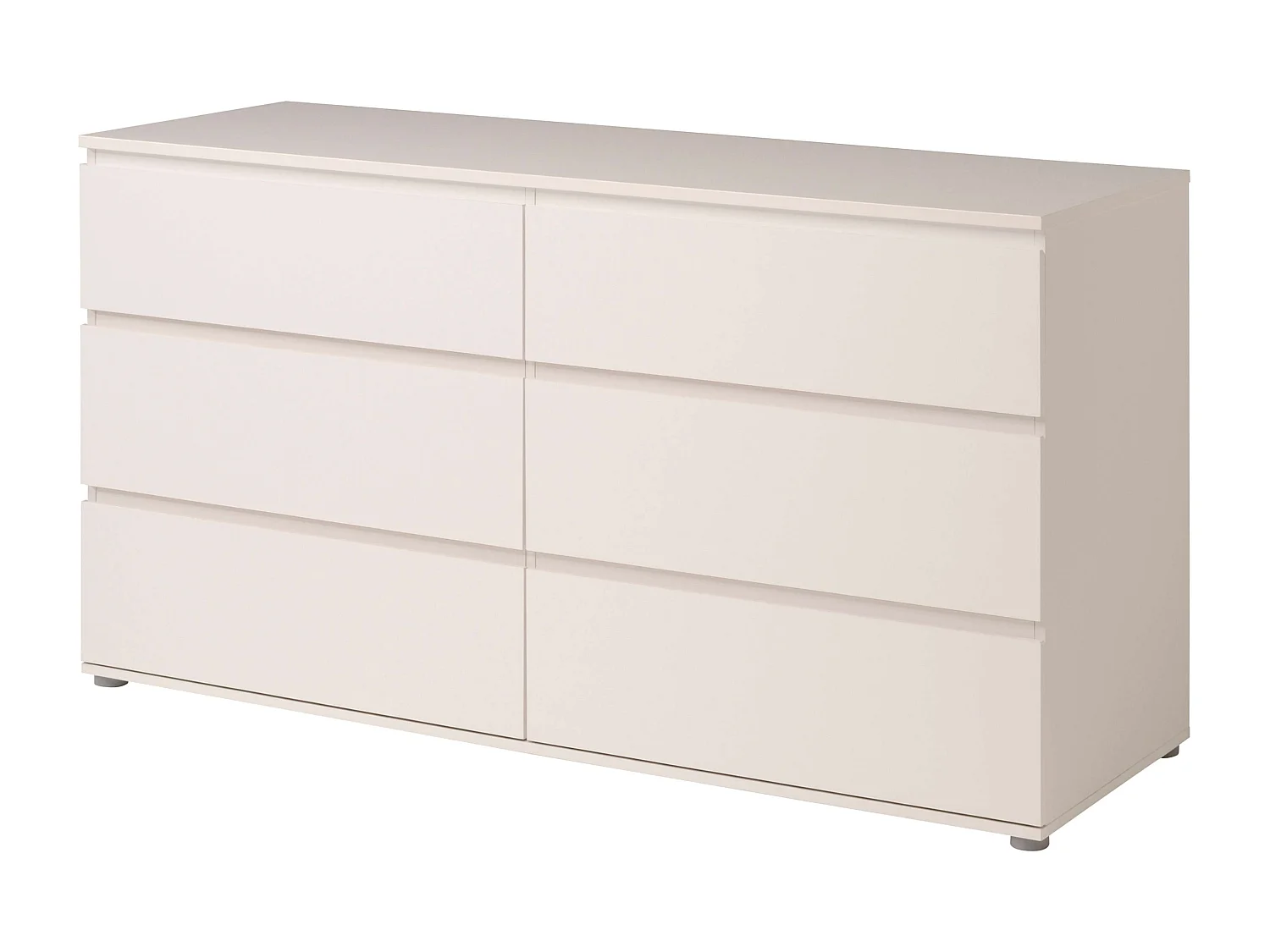 Cômoda Sven com 6 gavetas, branca, 151x82x50 cm, melamina, quarto