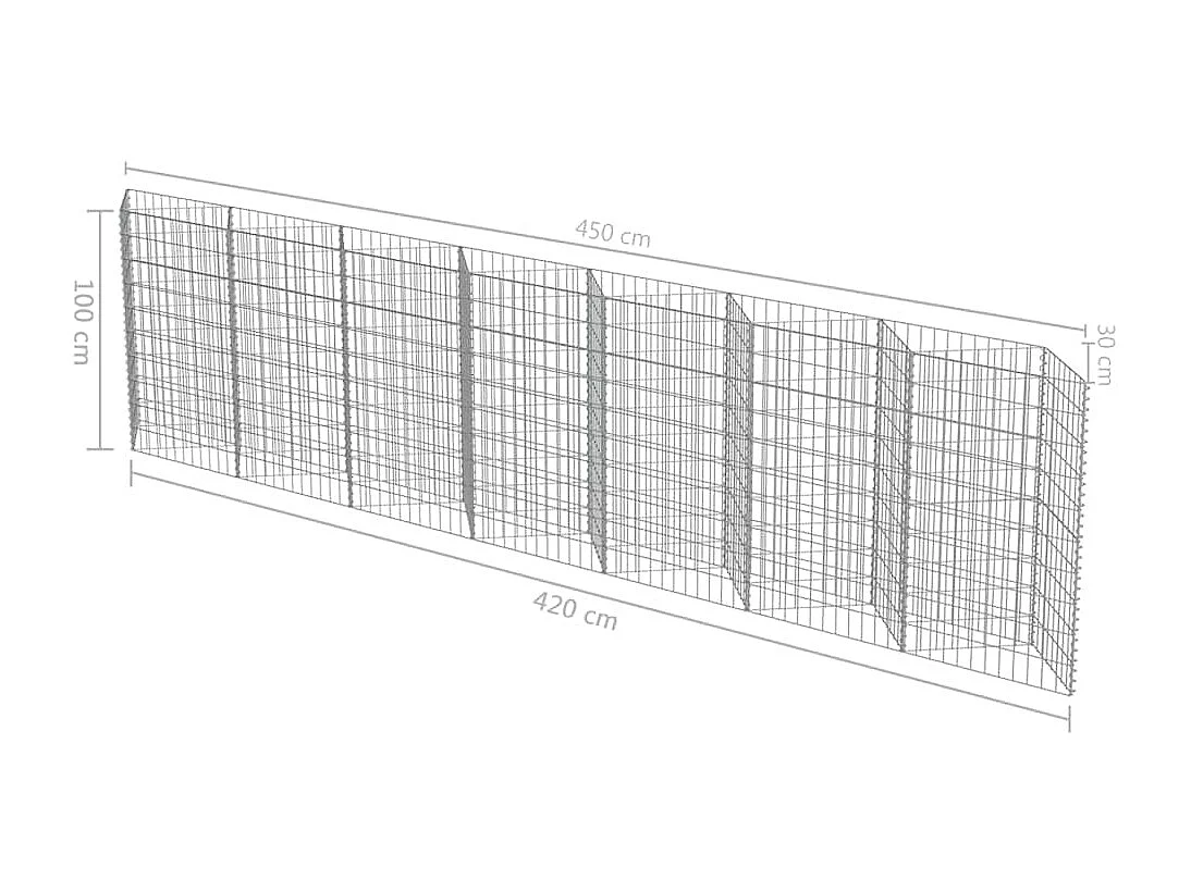 Mur de gabion-Panier de gabion Acier galvanisé 450x30x100 cm