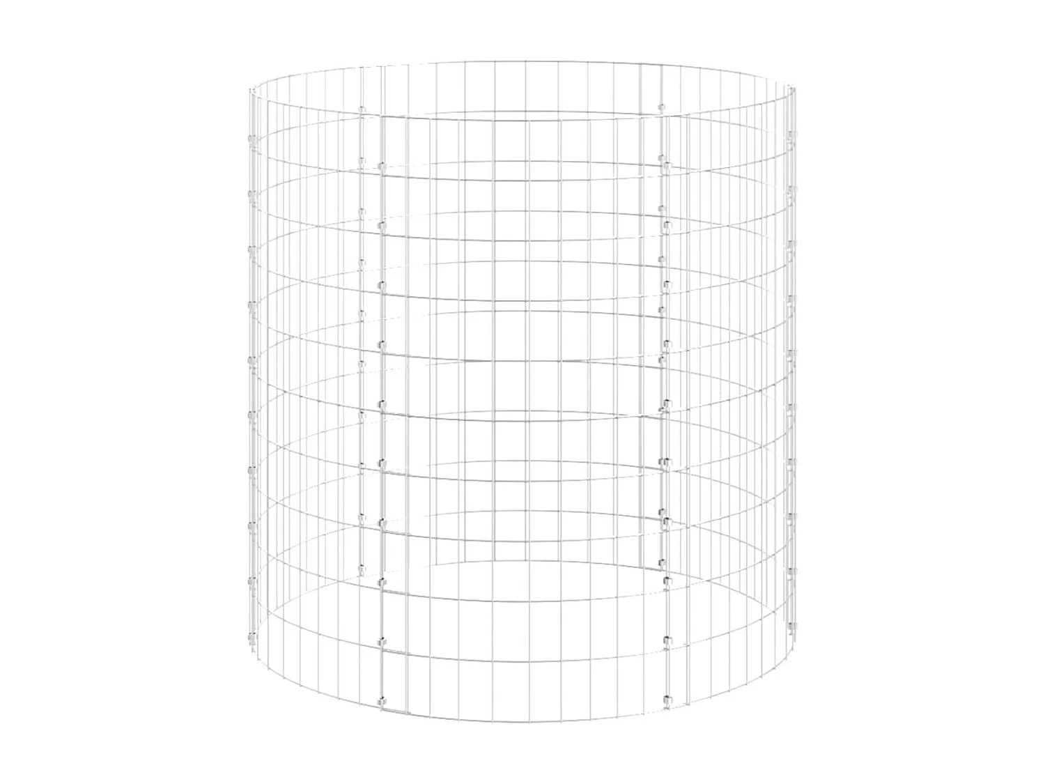 Poteau à gabion circulaire Acier galvanisé Ø100x100 cm