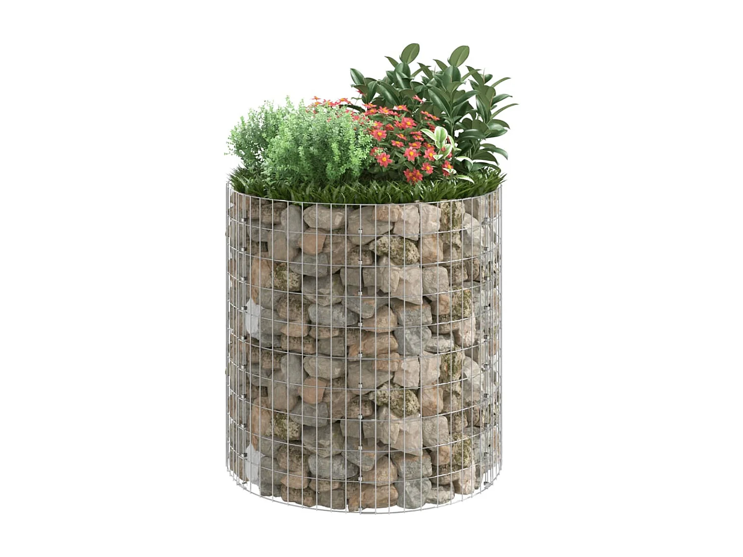 Poteau à gabion circulaire Acier galvanisé Ø100x100 cm