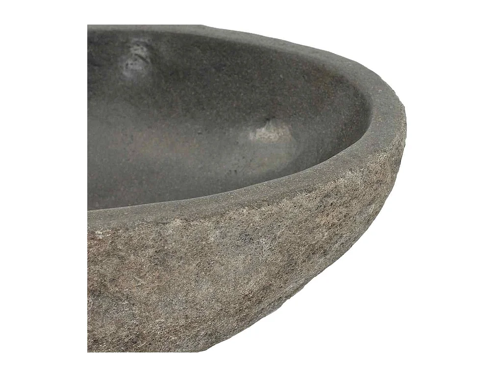 Lavabo salle de bain-Vasque à poser en pierre de rivière ovale (29-38)x(24-31) cm