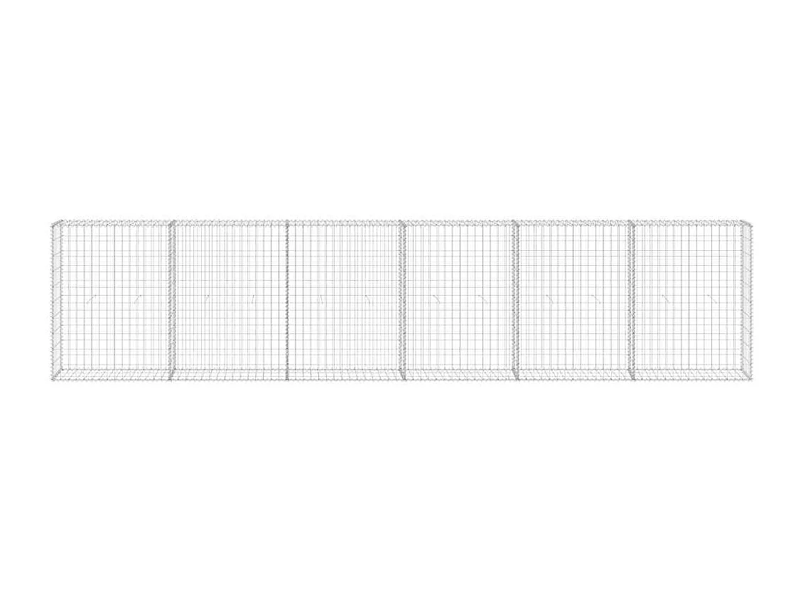Mur en gabion-Panier de gabion avec couvercles Acier galvanisé 300x30x100 cm