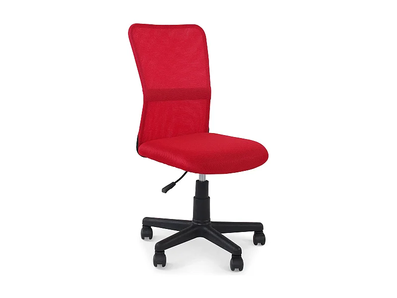 Chaise de bureau TODI rouge assise pivotante et réglable en hauteur 99 cm, roulettes adaptées à la moquette