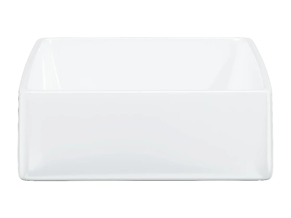 Vasque à poser-Lavabo blanc 37x37x13 cm céramique carré