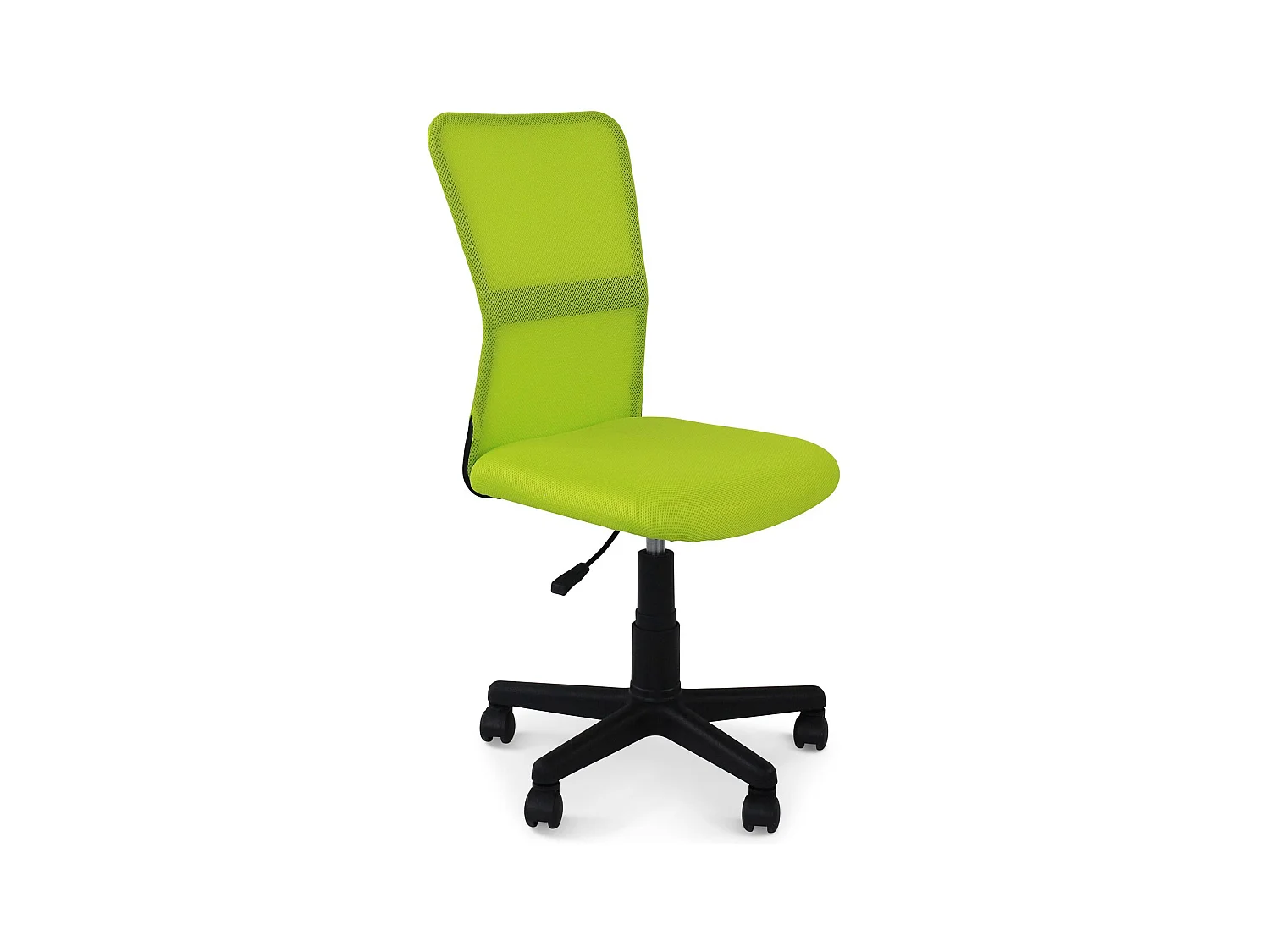 Chaise de bureau TODI vert assise pivotante et réglable en hauteur 99 cm, roulettes adaptées à la moquette