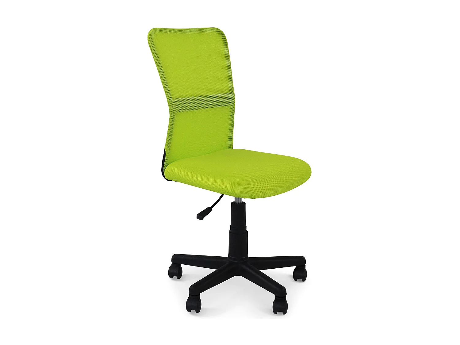 Chaise de bureau TODI vert assise pivotante et réglable en hauteur 99 cm, roulettes adaptées à la moquette