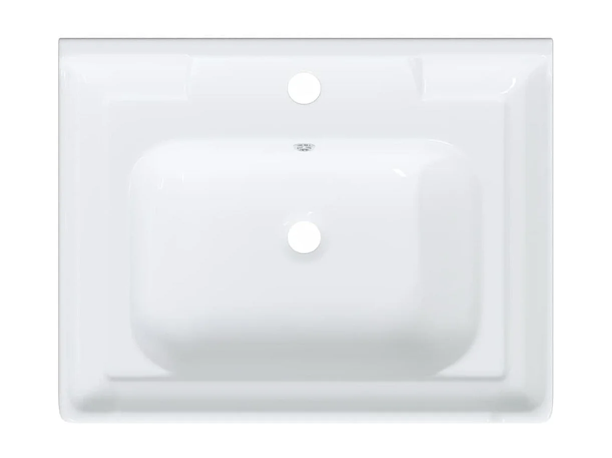 Vasque à poser Lavabo | Évier de salle de bain blanc 61x48x23cm rectangulaire céramique