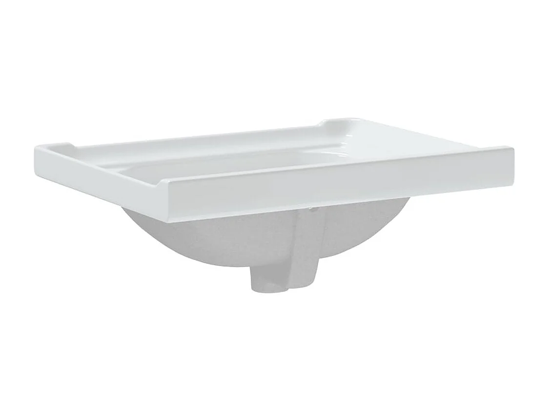 Vasque à poser Lavabo | Évier de salle de bain blanc 61x48x23cm rectangulaire céramique