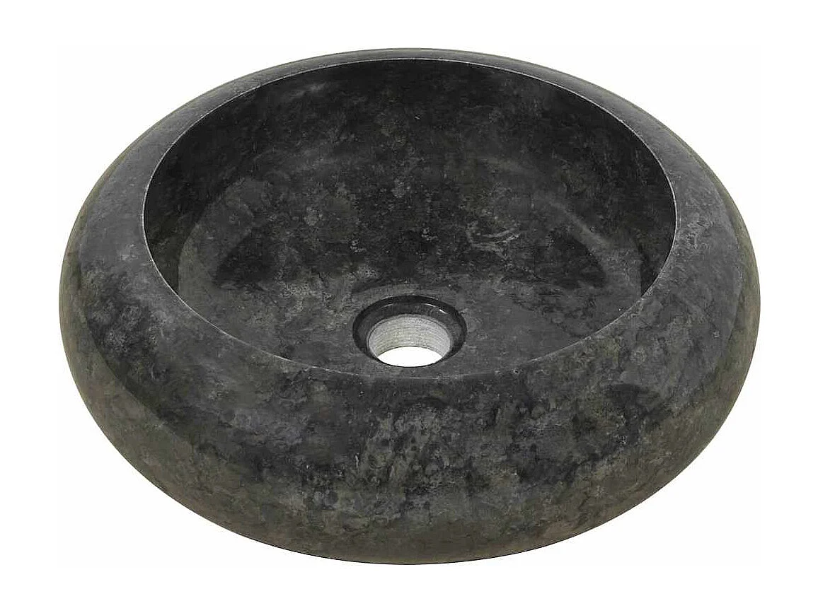 Lavabo salle de bain-Vasque à poser 40 x 12 cm Marbre Noir