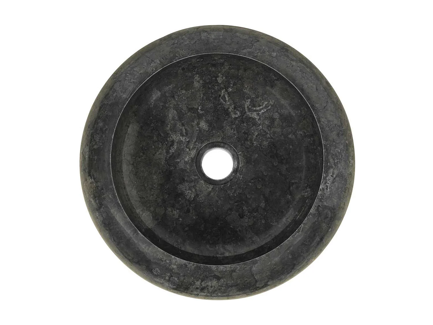 Lavabo salle de bain-Vasque à poser 40 x 12 cm Marbre Noir