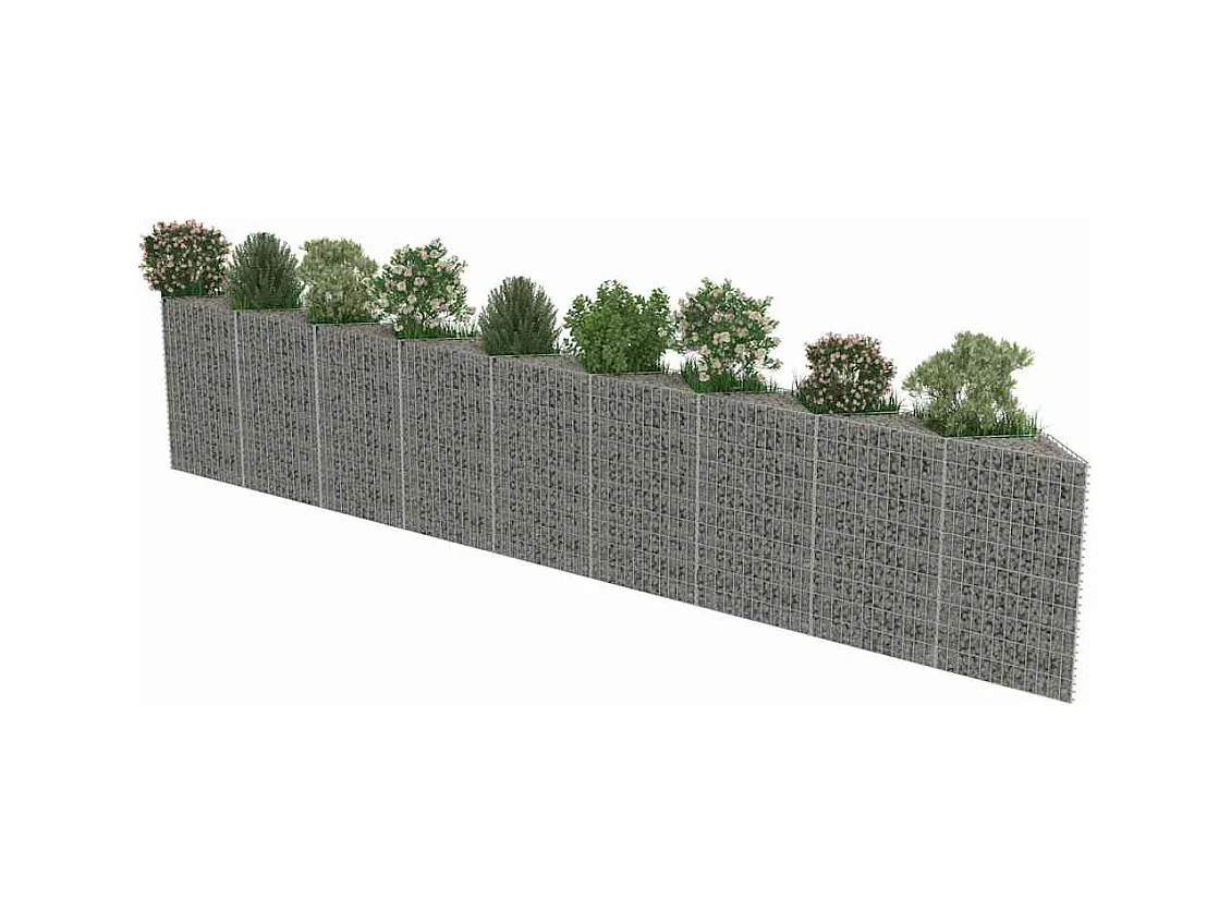 Mur de gabion-Panier de gabion Acier galvanisé 630x30x100 cm