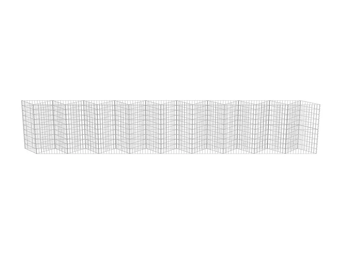 Mur de gabion-Panier de gabion Acier galvanisé 630x30x100 cm