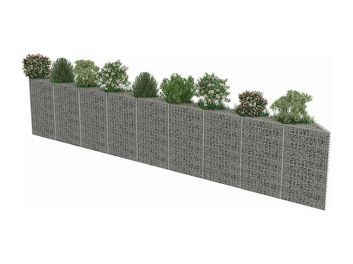 Mur de gabion-Panier de gabion Acier galvanisé 630x30x100 cm