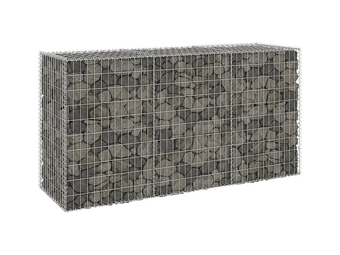 Mur en gabion-Panier de gabion avec couvercles Acier galvanisé 200x60x100 cm