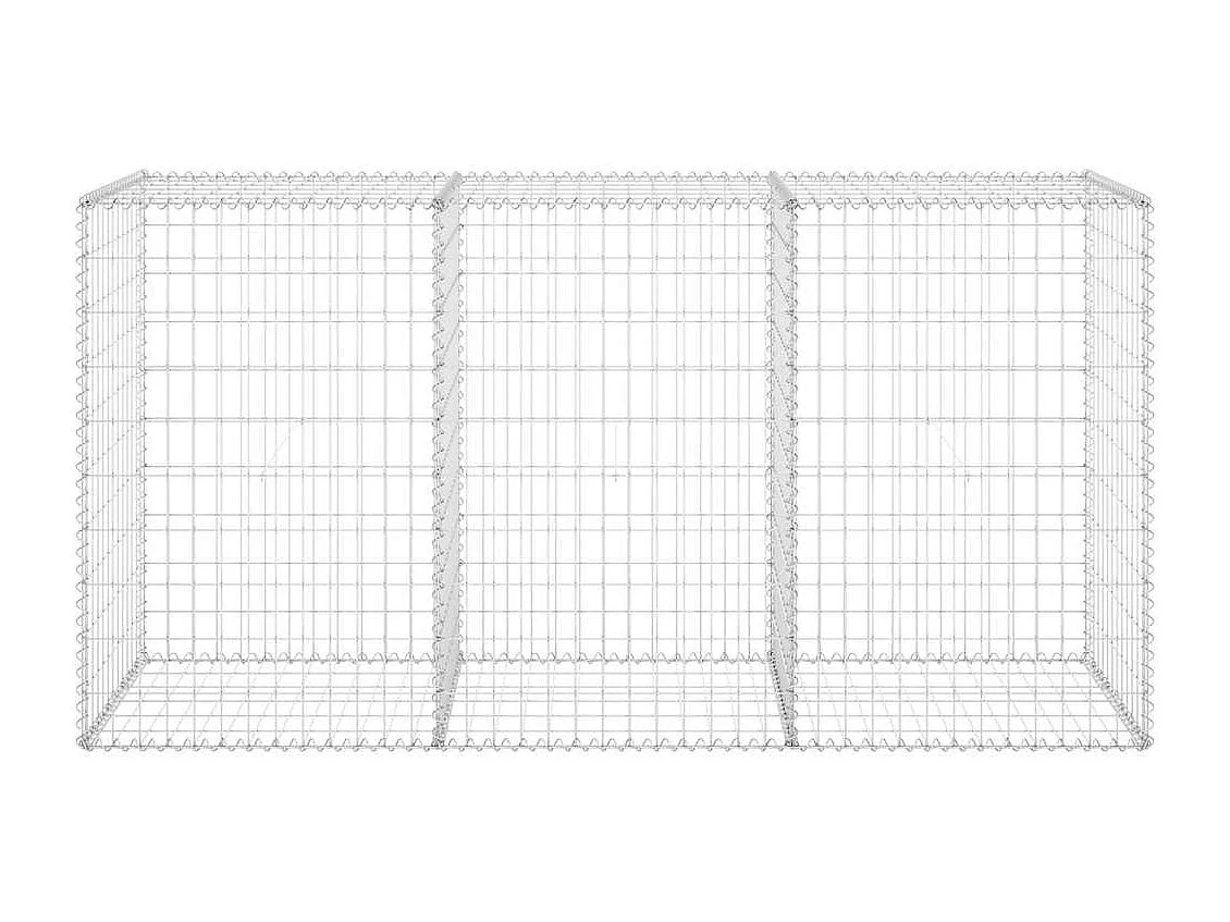 Mur en gabion-Panier de gabion avec couvercles Acier galvanisé 200x60x100 cm