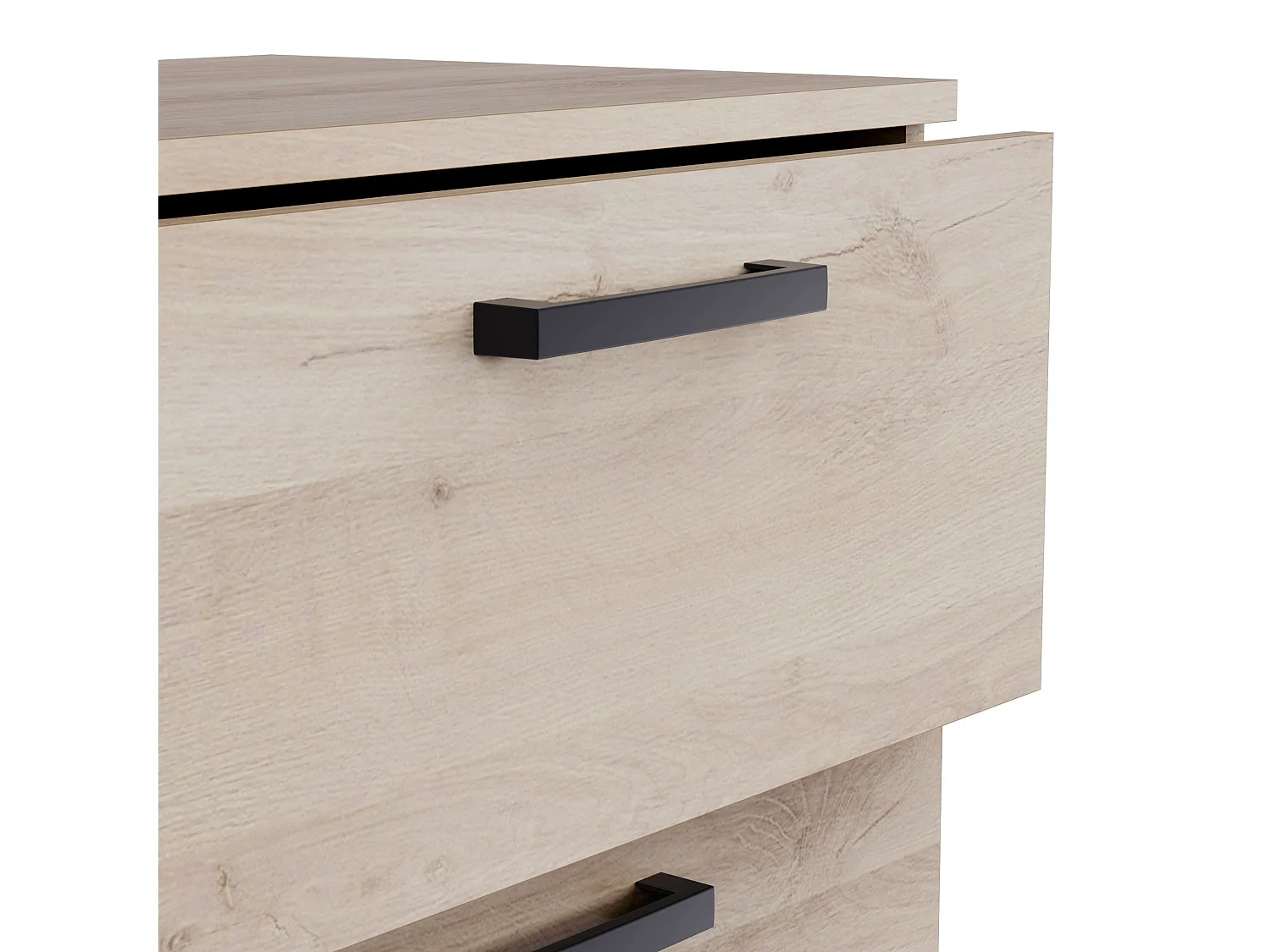 Cómoda Watson 6 Cajones Negro Waterford y Roble Kronberge 118,9x81,2x41,2 cm