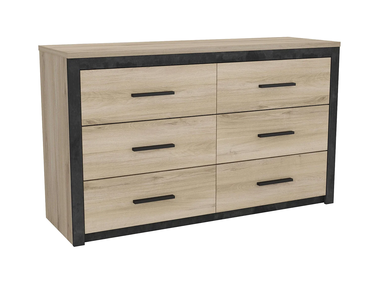 Cômoda de quarto estilo industrial Urano 129x77x42 cm