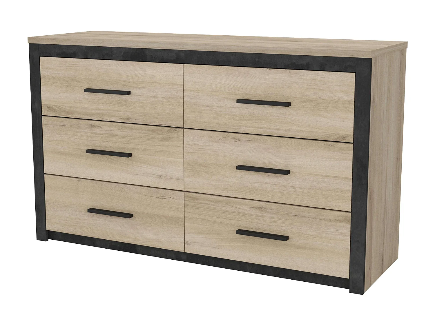 Commode de chambre de style industriel Urano 129x77x42 cm