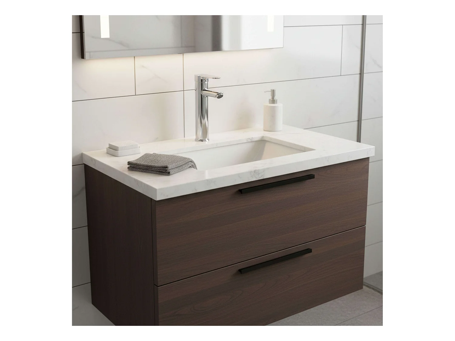 Torneira Ganges High com uma alça para lavatório, latão, conjunto de fixação cromado