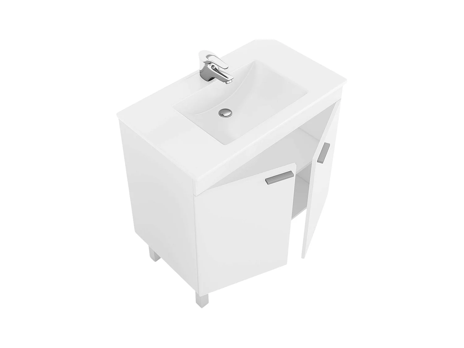 Torneira de lavatório Han com uma alça, acabamento cromado