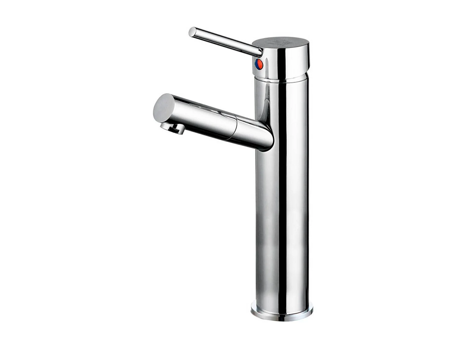 Torneira alta para pia de banheiro Loira, latão com conjunto de fixação cromado