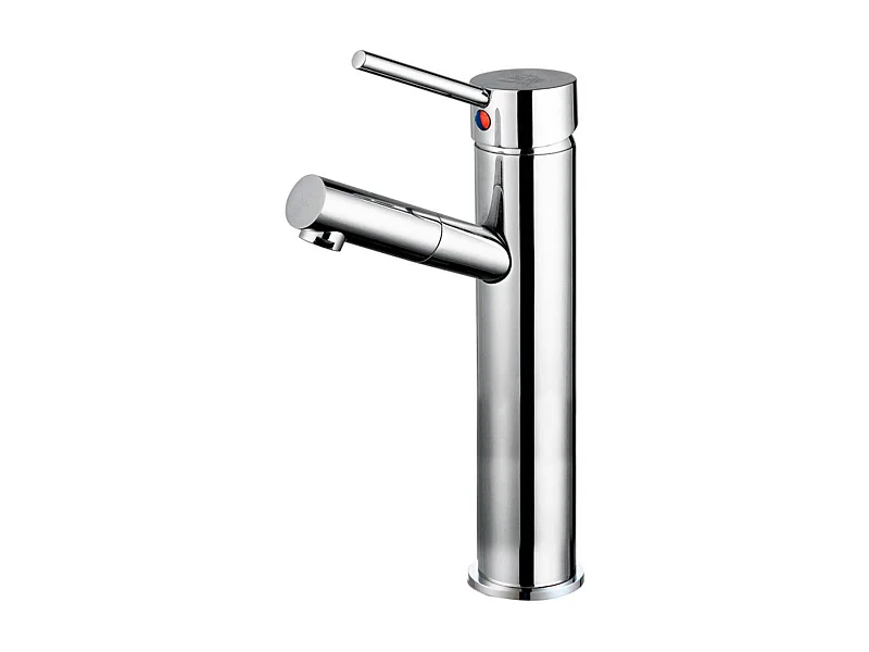 Torneira alta para pia de banheiro Loira, latão com conjunto de fixação cromado