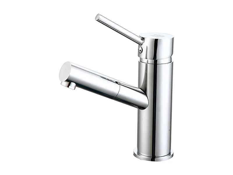 Torneira para pia de banheiro Loira Latão com conjunto de fixação cromado