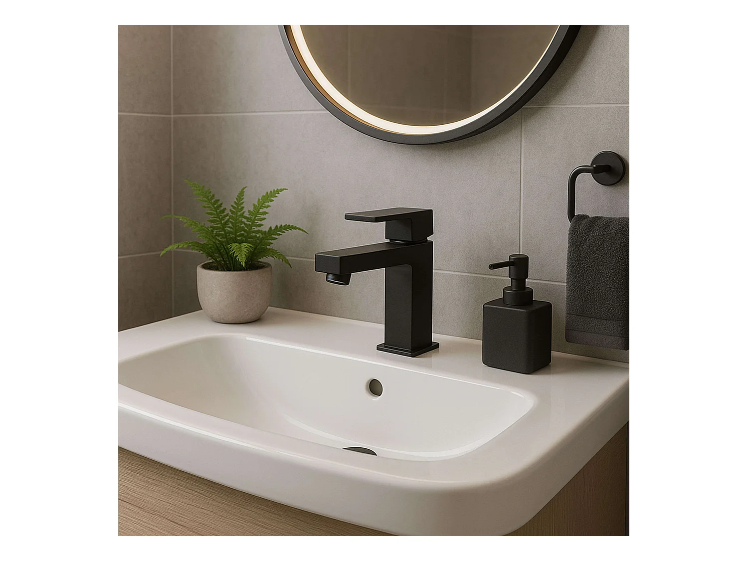 Torneira para lavatório Amazonas Black Chrome