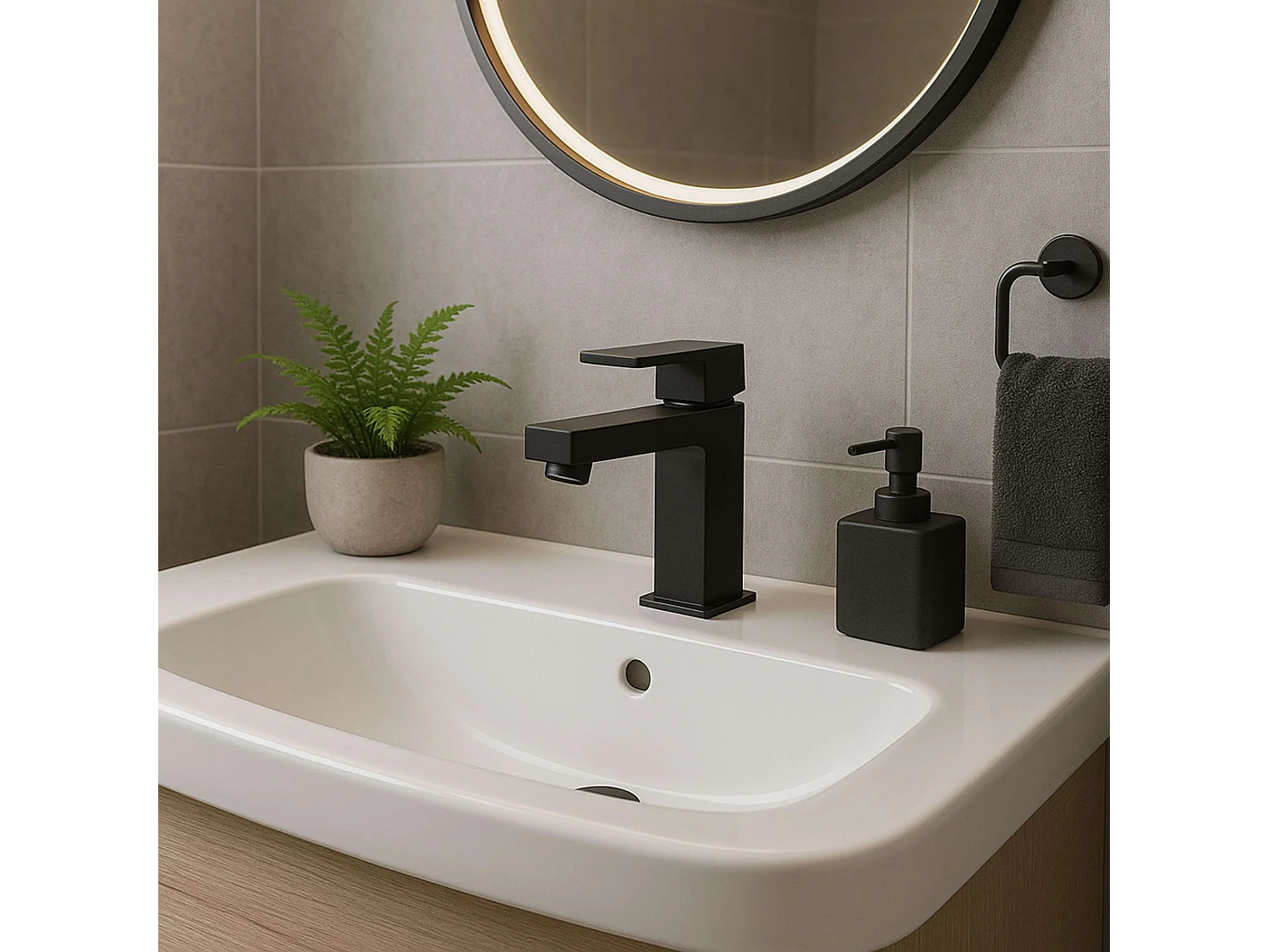 Torneira para lavatório Amazonas Black Chrome