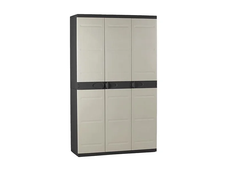 Armario Titanium Ext. 3 Puertas 4 Estantes Escobero Negro resina 105x176x41 cm