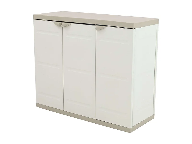 Armario bajo ext. Titanium 2 puertas beige, 2 estantes, 105x80x41 cm