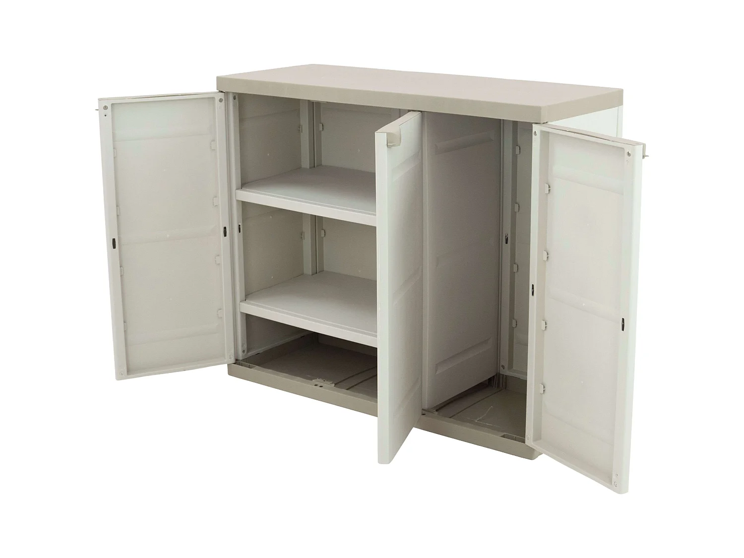 Armario bajo ext. Titanium 2 puertas beige, 2 estantes, 105x80x41 cm