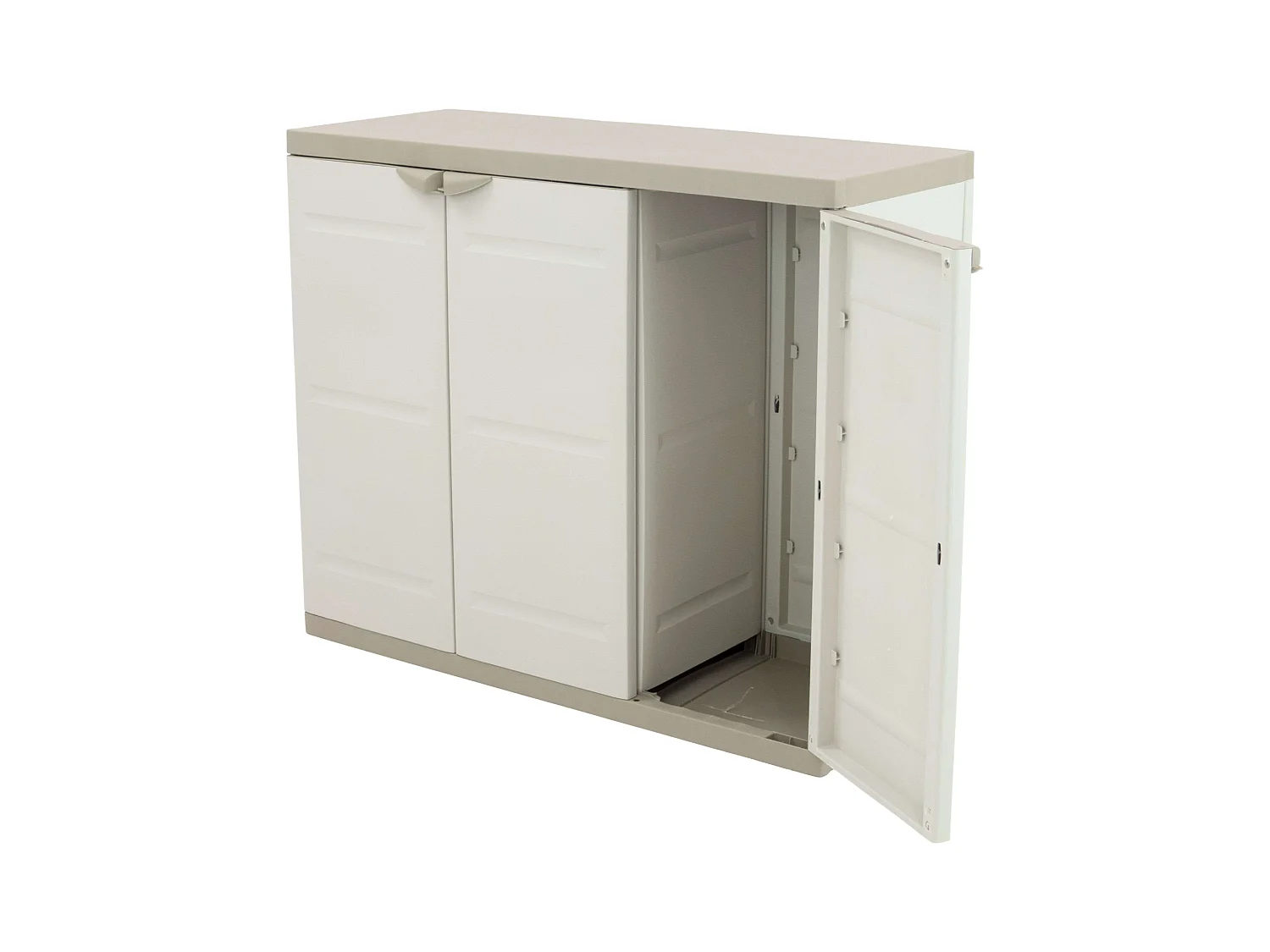 Armario bajo ext. Titanium 2 puertas beige, 2 estantes, 105x80x41 cm