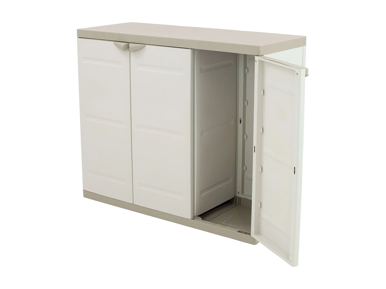 Armario bajo ext. Titanium 2 puertas beige, 2 estantes, 105x80x41 cm