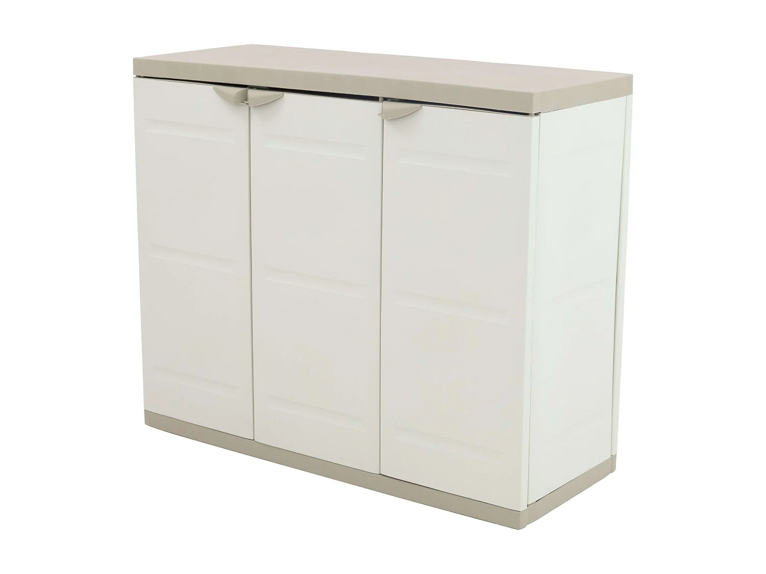 Armario bajo ext. Titanium 2 puertas beige, 2 estantes, 105x88x41 cm