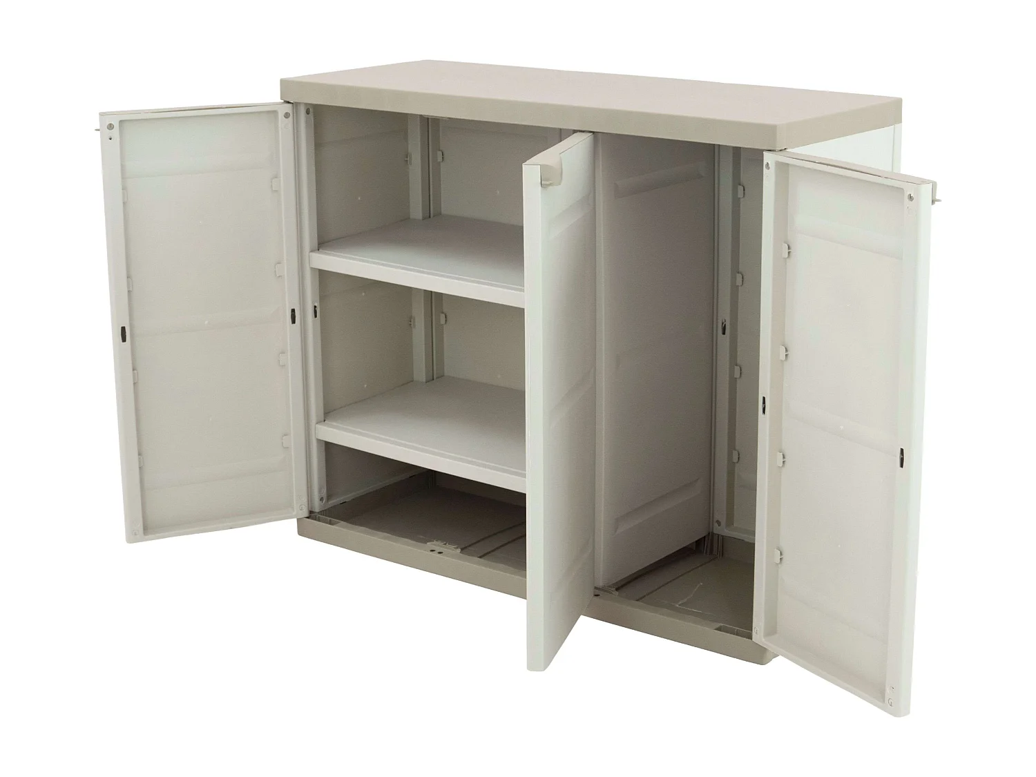 Armario bajo ext. Titanium 2 puertas beige, 2 estantes, 105x88x41 cm
